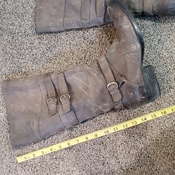 Born Women IVY Comfort Distressed Leather Moto Tall Riding Shoes Boots sz 7.5 - Picture 10 of 12